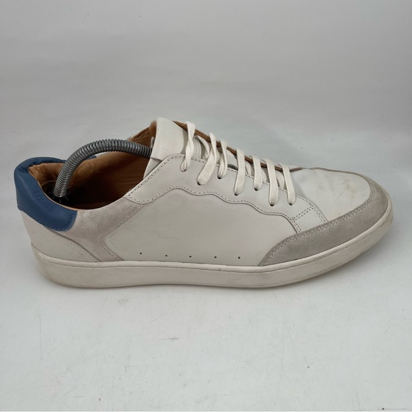 Vittorio Russo Mens Remington-SZ 11-Soft White Blue Leather Lace-Up Sneaker Shoe main image 16